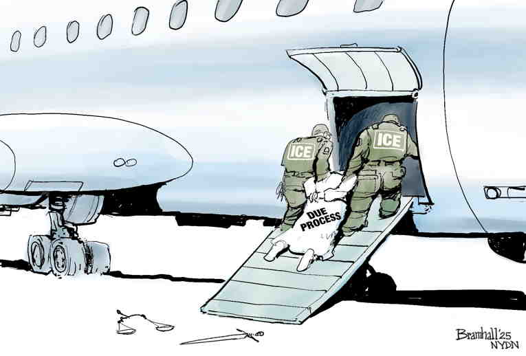 Political/Editorial Cartoon by Bill Bramhall, New York Daily News on Trump Defies Court Order