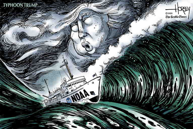 Political/Editorial Cartoon by David Horsey on Trump Acting as King