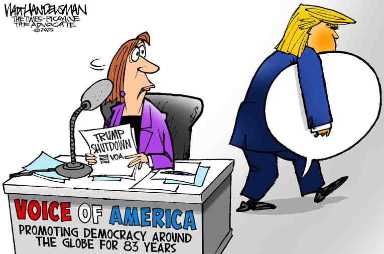 Political/Editorial Cartoon by Walt Handelsman, Newsday on Trump Acting as King