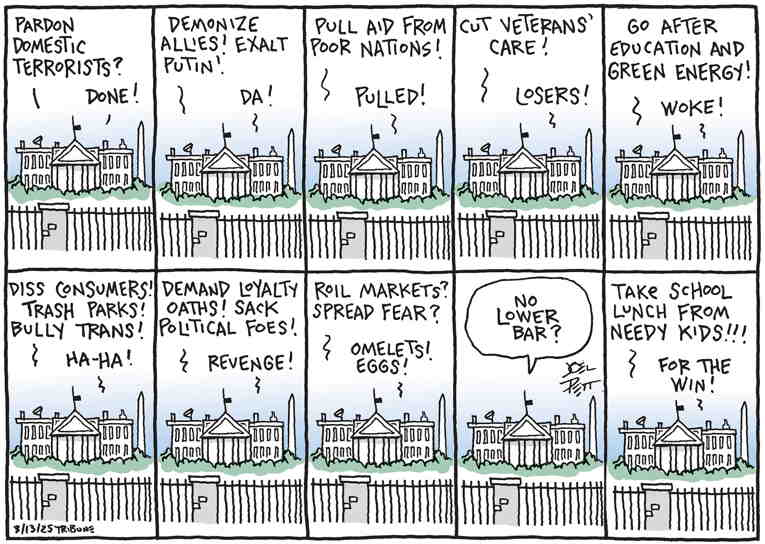 Political/Editorial Cartoon by Joel Pett, Lexington Herald-Leader, CWS/CartoonArts Intl. on Trump Acting as King