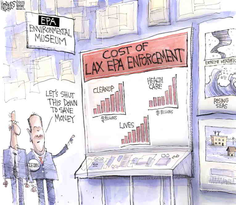 Political/Editorial Cartoon by Matt Davies, Journal News on Musk’s Cuts Continue