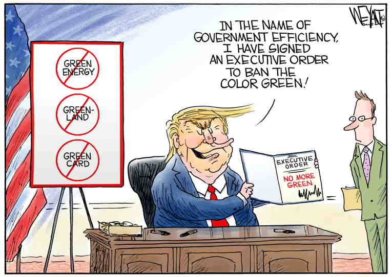 Political/Editorial Cartoon by Christopher Weyant, The Hill, Washington, DC on President Woos Greenland