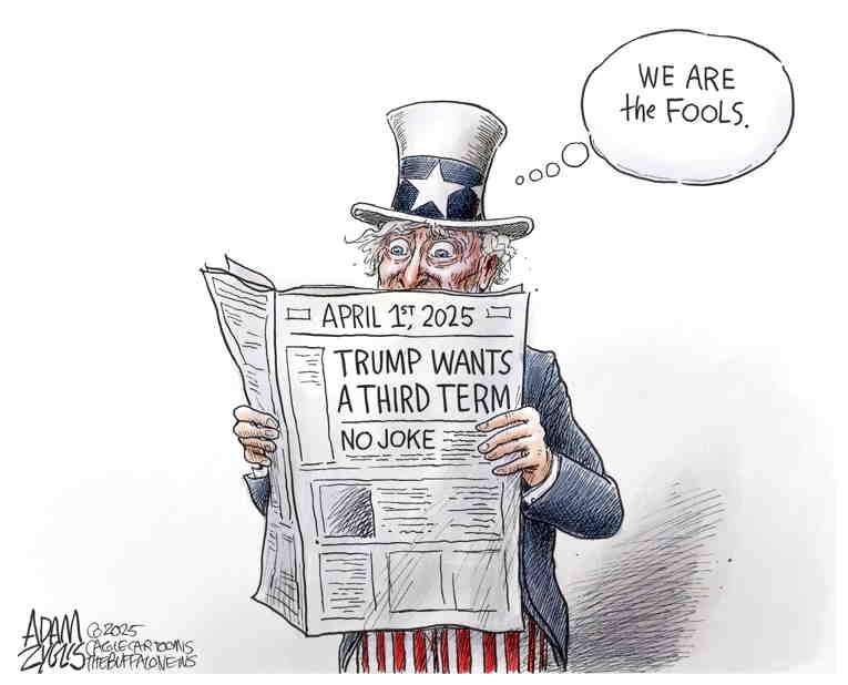 Political/Editorial Cartoon by Adam Zyglis, The Buffalo News on Trump Eyes Reelection