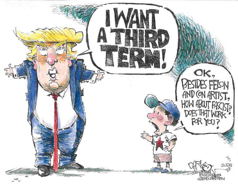 Political/Editorial Cartoon by John Darkow, Columbia Daily Tribune, Missouri on Trump Eyes Reelection