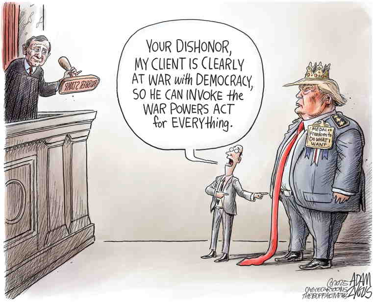 Political/Editorial Cartoon by Adam Zyglis, The Buffalo News on Trump Disappearing People
