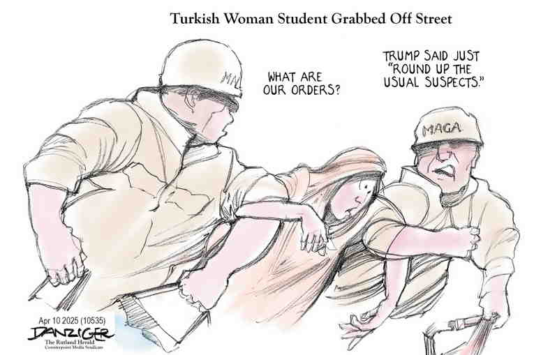 Political/Editorial Cartoon by Jeff Danziger on Trump Disappearing People