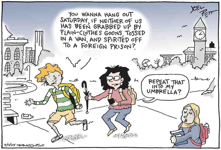 Political/Editorial Cartoon by Joel Pett, Lexington Herald-Leader, CWS/CartoonArts Intl. on Trump Disappearing People