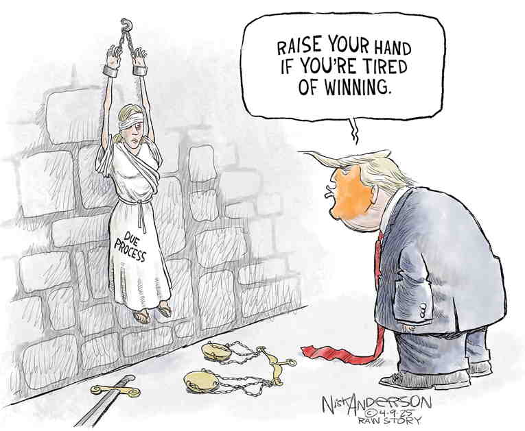Political/Editorial Cartoon by Nick Anderson, Houston Chronicle on Trump Disappearing People