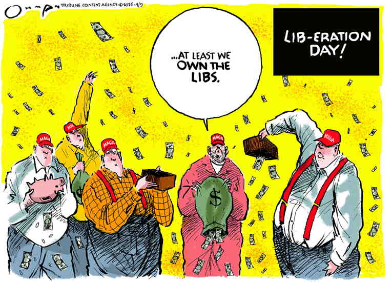 Political/Editorial Cartoon by Jack Ohman, The Oregonian on MAGA Stands Behind Trump