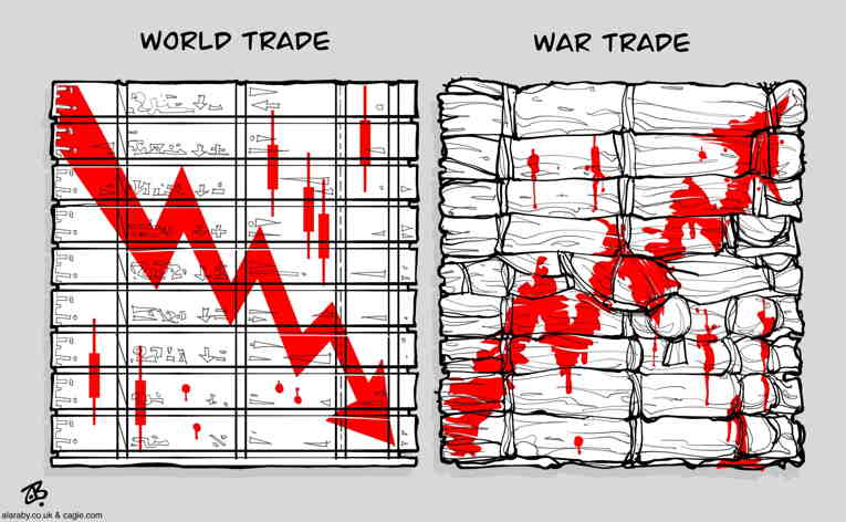 Political/Editorial Cartoon by Emad Hajjaj, Al Ghad, Amman, Jordan on In Other News