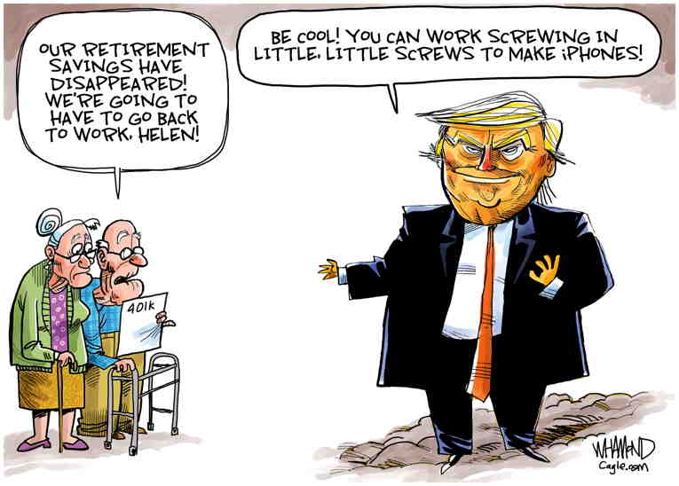 Political/Editorial Cartoon by Dave Whamond, Canada, PoliticalCartoons.com on Americans Whacked