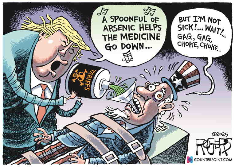 Political/Editorial Cartoon by Rob Rogers on Trump Ignites Trade War