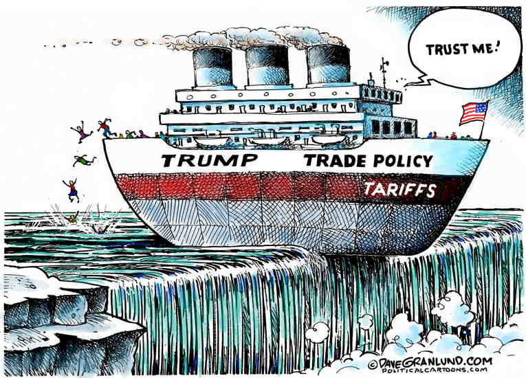 Political/Editorial Cartoon by Dave Granlund on Trump Ignites Trade War