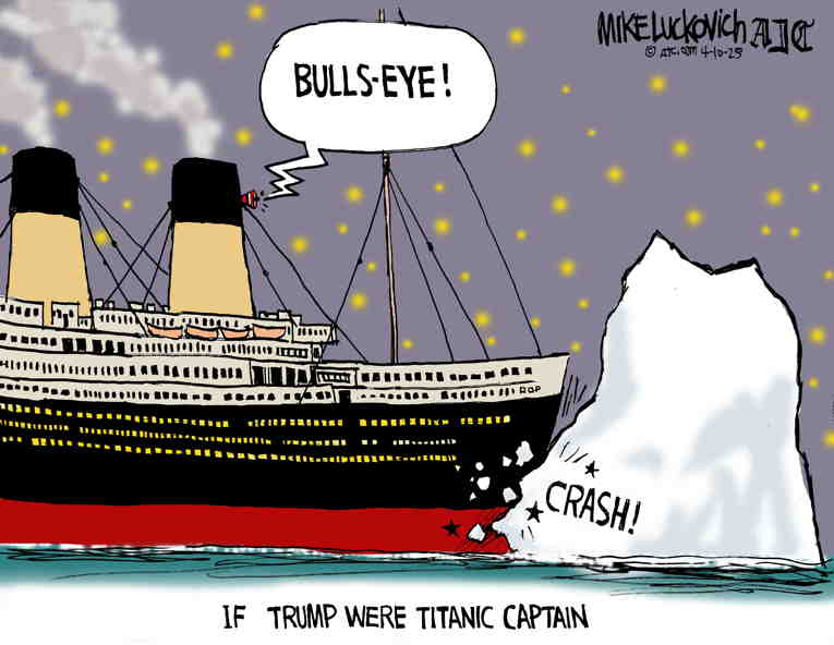 Political/Editorial Cartoon by Mike Luckovich, Atlanta Journal-Constitution on Trump Ignites Trade War