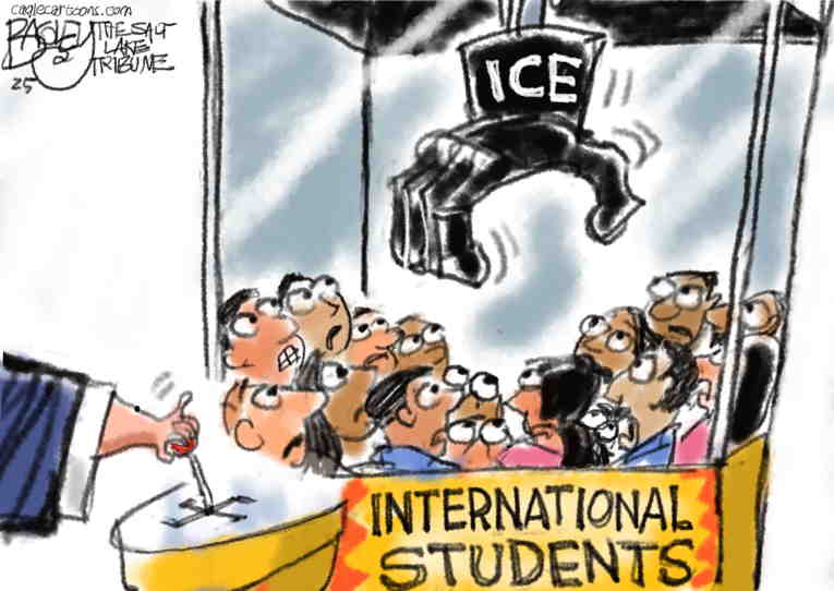 Political/Editorial Cartoon by Pat Bagley, Salt Lake Tribune on Trump Defies Supreme Court