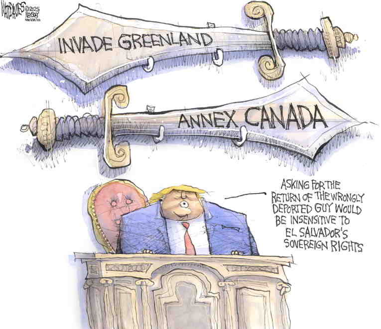 Political/Editorial Cartoon by Matt Davies, Journal News on Trump Defies Supreme Court