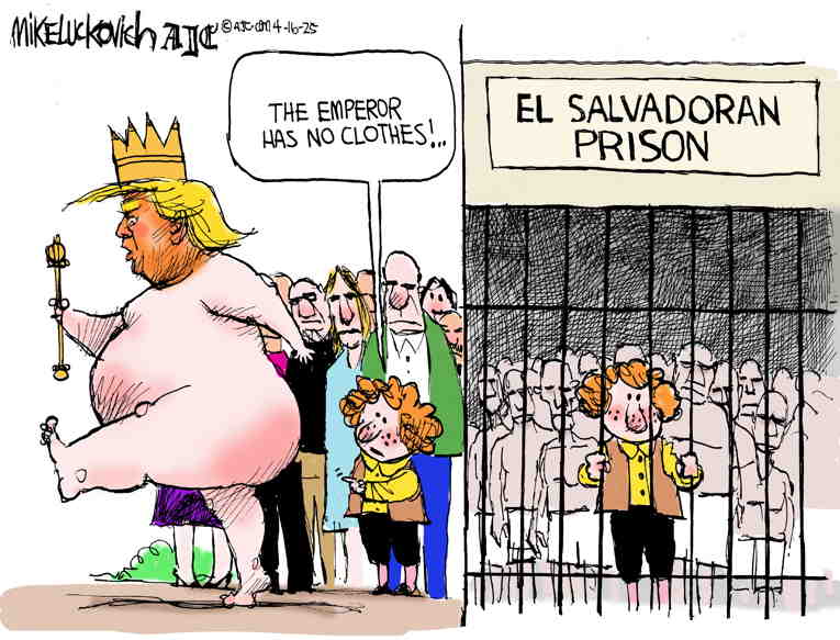 Political/Editorial Cartoon by Mike Luckovich, Atlanta Journal-Constitution on Trump Defies Supreme Court