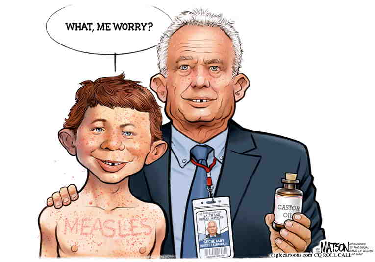 Political/Editorial Cartoon by RJ Matson, Cagle Cartoons on RFK Jr. Plays Dumb