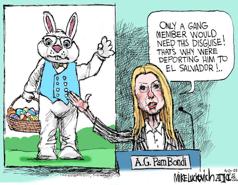 Political/Editorial Cartoon by Mike Luckovich, Atlanta Journal-Constitution on Vance Visits Pope