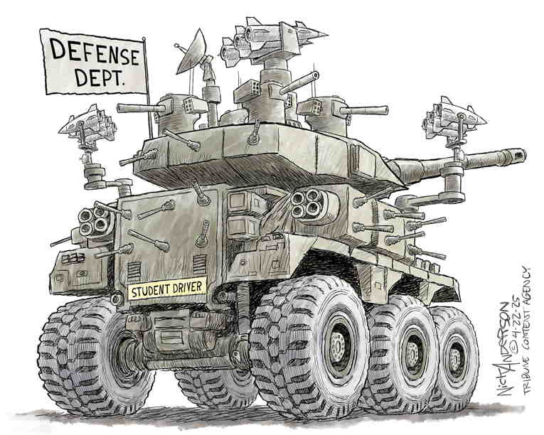 Political/Editorial Cartoon by Nick Anderson, Houston Chronicle on Drunkard Attacks Press