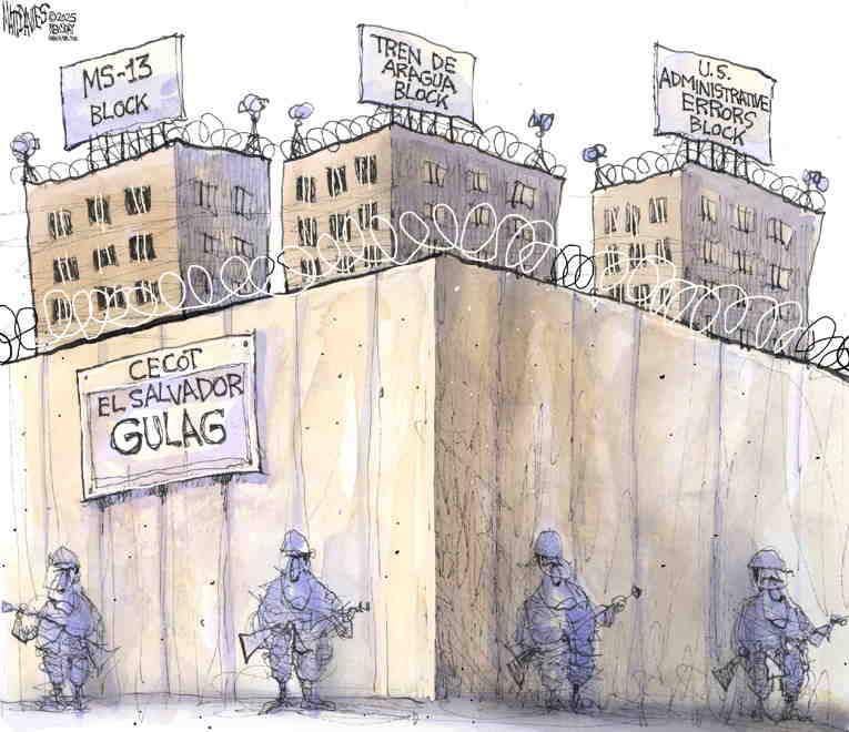 Political/Editorial Cartoon by Matt Davies, Journal News on Trump Defies Courts