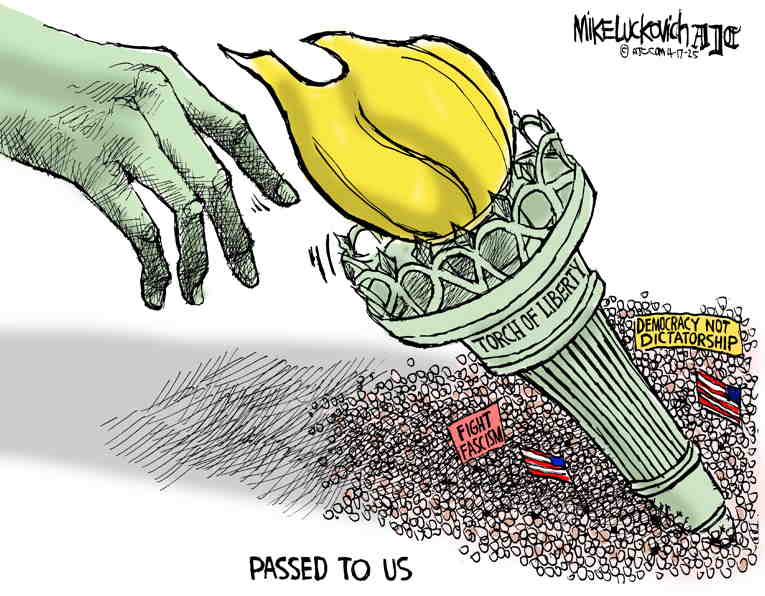 Political/Editorial Cartoon by Mike Luckovich, Atlanta Journal-Constitution on Trump Throws Tantrums