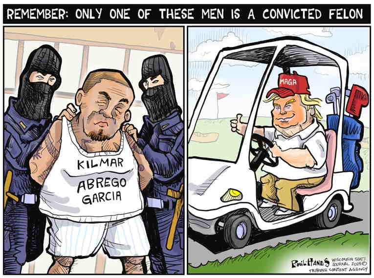 Political/Editorial Cartoon by Phil Hands, Wisconsin State Journal on Gastapo Follow Trump’s Orders