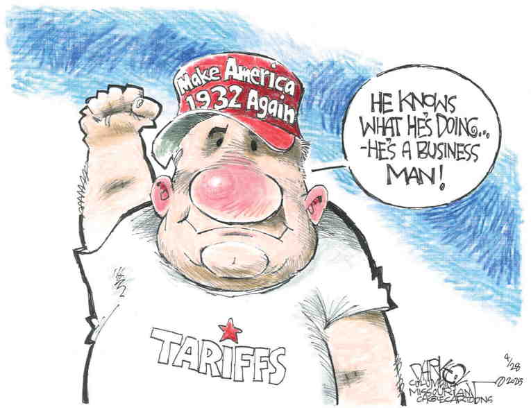 Political/Editorial Cartoon by John Darkow, Columbia Daily Tribune, Missouri on Economy Staggers