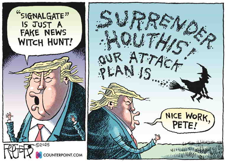 Political/Editorial Cartoon by Rob Rogers on Hegseth Lashes Out