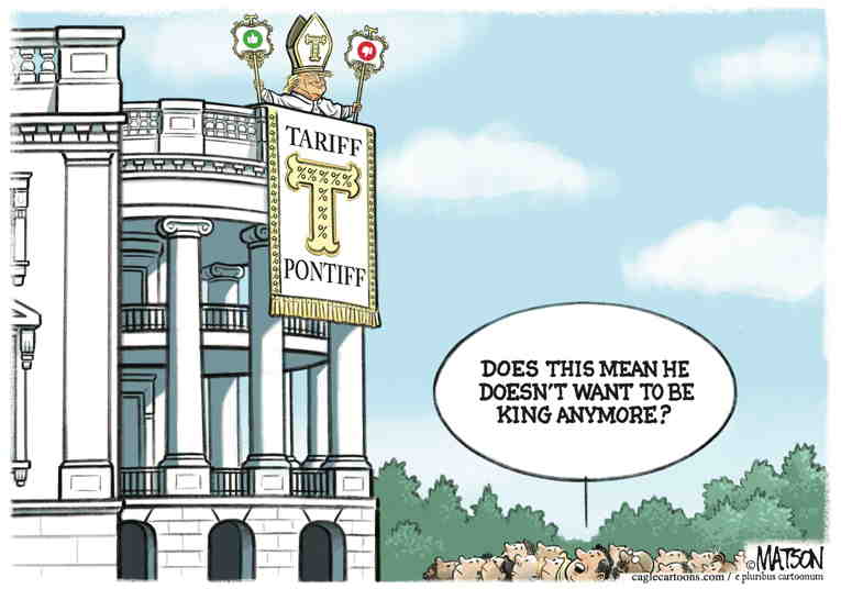 Political/Editorial Cartoon by RJ Matson, Cagle Cartoons on Pope Laid to Rest