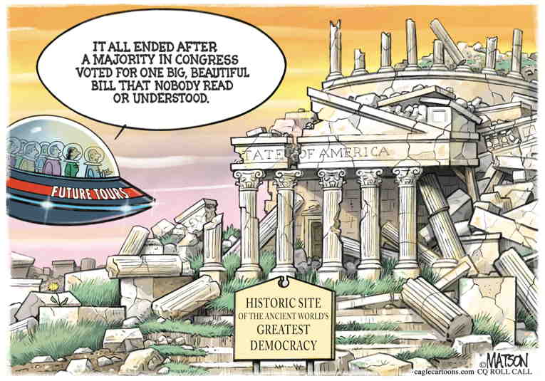 Political/Editorial Cartoon by RJ Matson, Cagle Cartoons on Senate Considers Bill