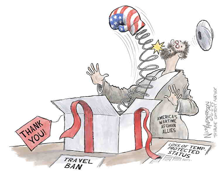 Political/Editorial Cartoon by Nick Anderson, Houston Chronicle on Trump Eyes Becoming a Despot