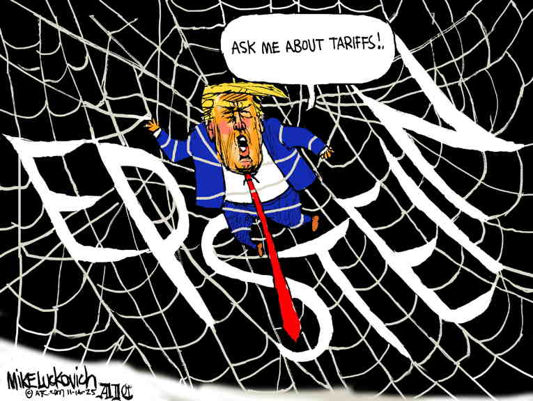 Political/Editorial Cartoon by Mike Luckovich, Atlanta Journal-Constitution on Epstein Emails Released